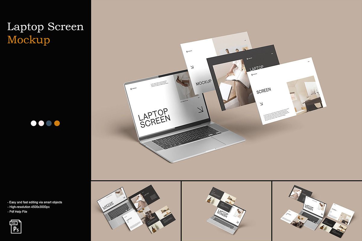 Laptop Screen Mockup, a Mac Mockup by SimpangGraphics (Photo 1 of 5)