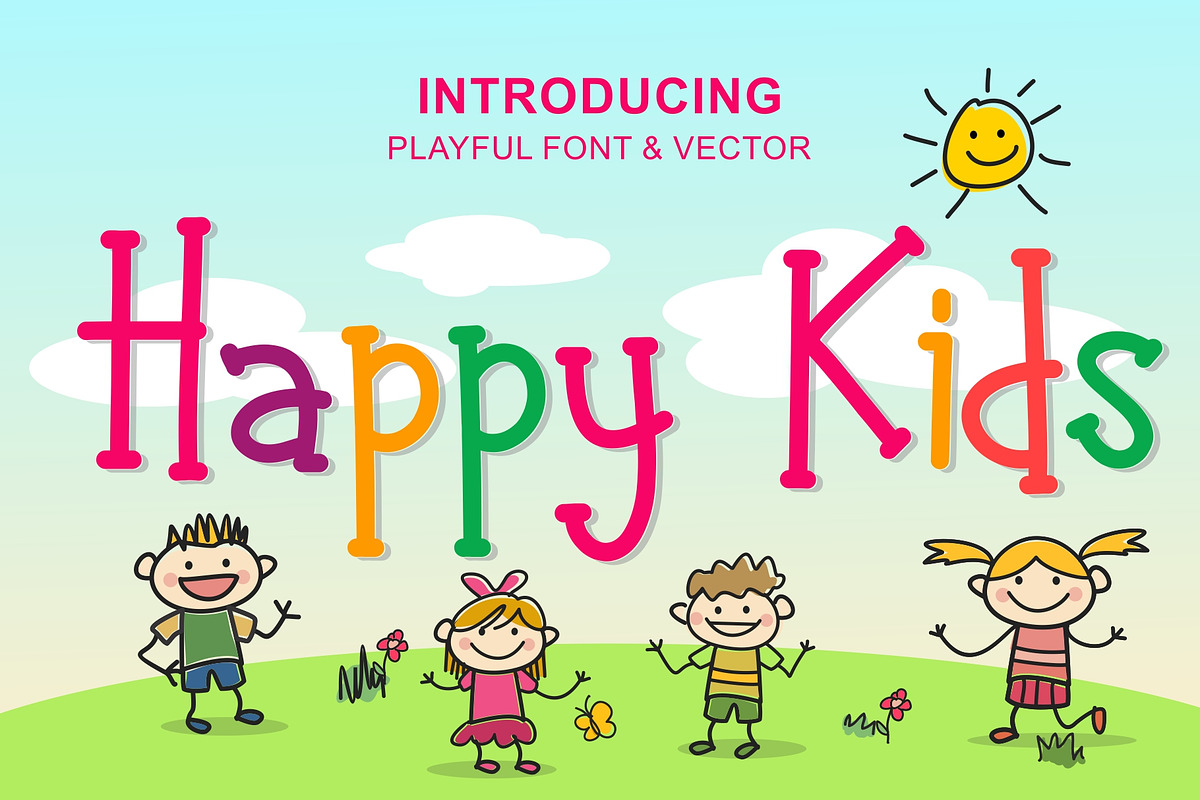 Happy Kids - Playful Font preview 5