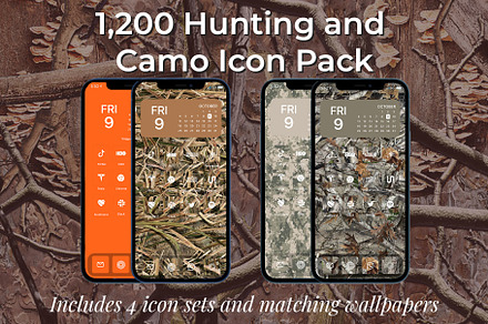 1200 Hunting Orange & Camo iOS Icons