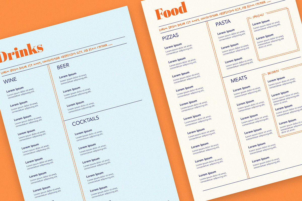 Blue, Cream and Red Menu, a Templates & Theme by wavebreak (Photo 2 of 2)