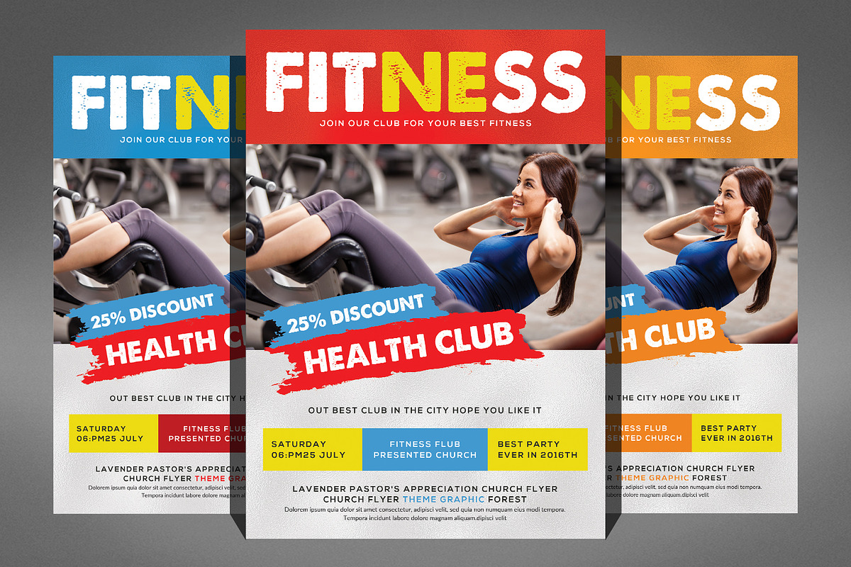 Fitness Flyers bundle, a Flyer Template by Graphic Templates (Photo 6 of 9)