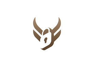 modern and elegant horn padlock logo, a Branding & Logo Template by Rasagama Studio