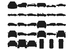 Cars Outlines & Silhouettes Set 1