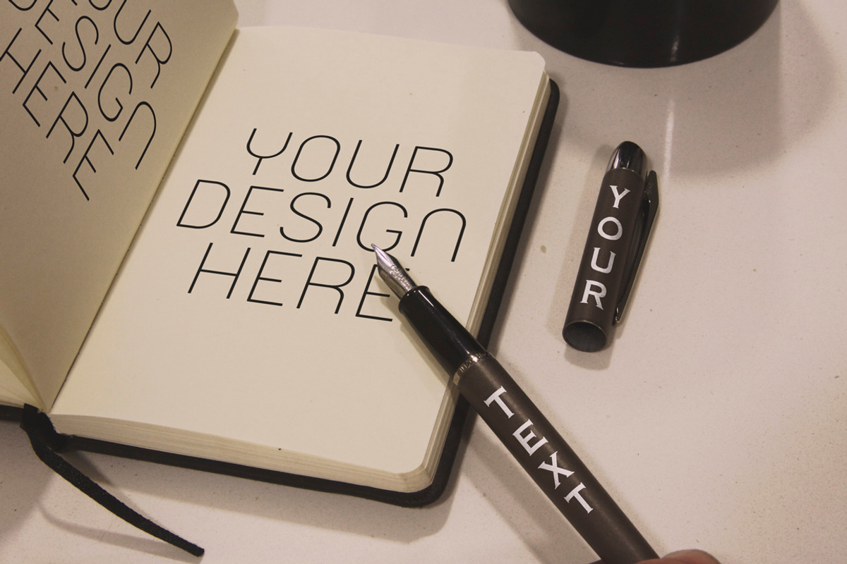 Notebook Mockup + Freebie, a Cups & Container Mockup by MoonfishStudio (Photo 3 of 4)