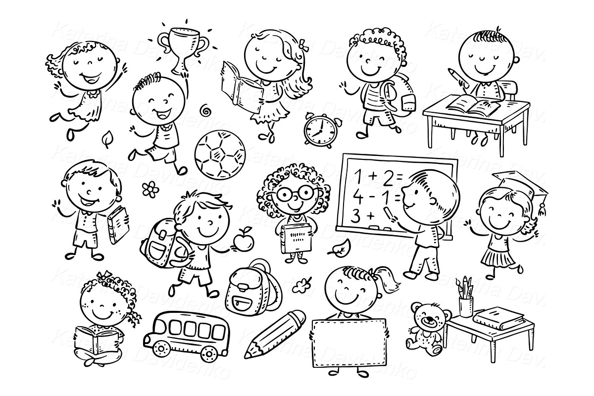 School Kids Clipart Set, an Education Illustration by Bubert Art (Photo 2 of 9)