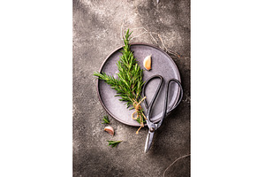 Rosemary, garlic, salt and pepper., a Food & Drink Photo by Yulia Furman