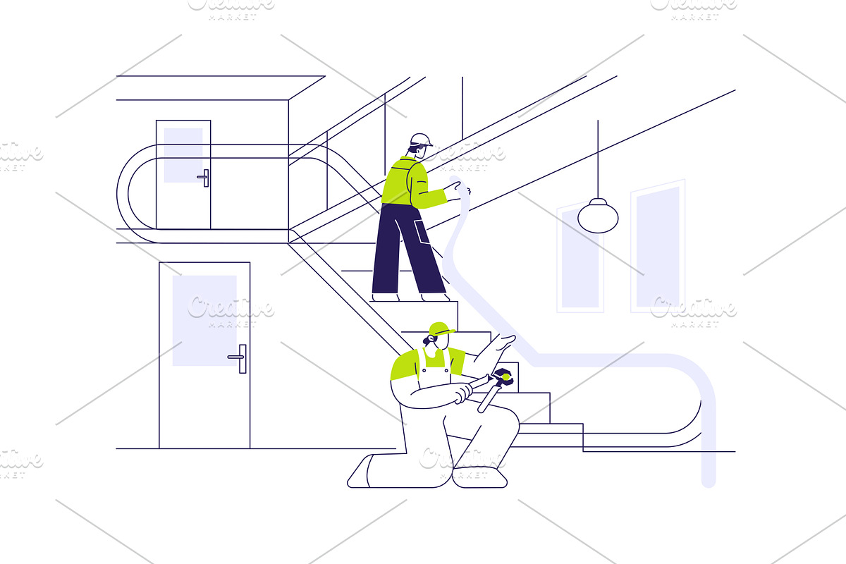 Escalator installation abstract, an Object Illustration by Visual Generation