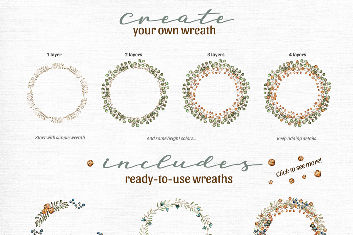 Rustic Wreath Creator, an Illustration by Gray Cat Graphics (Photo 3 of 5)