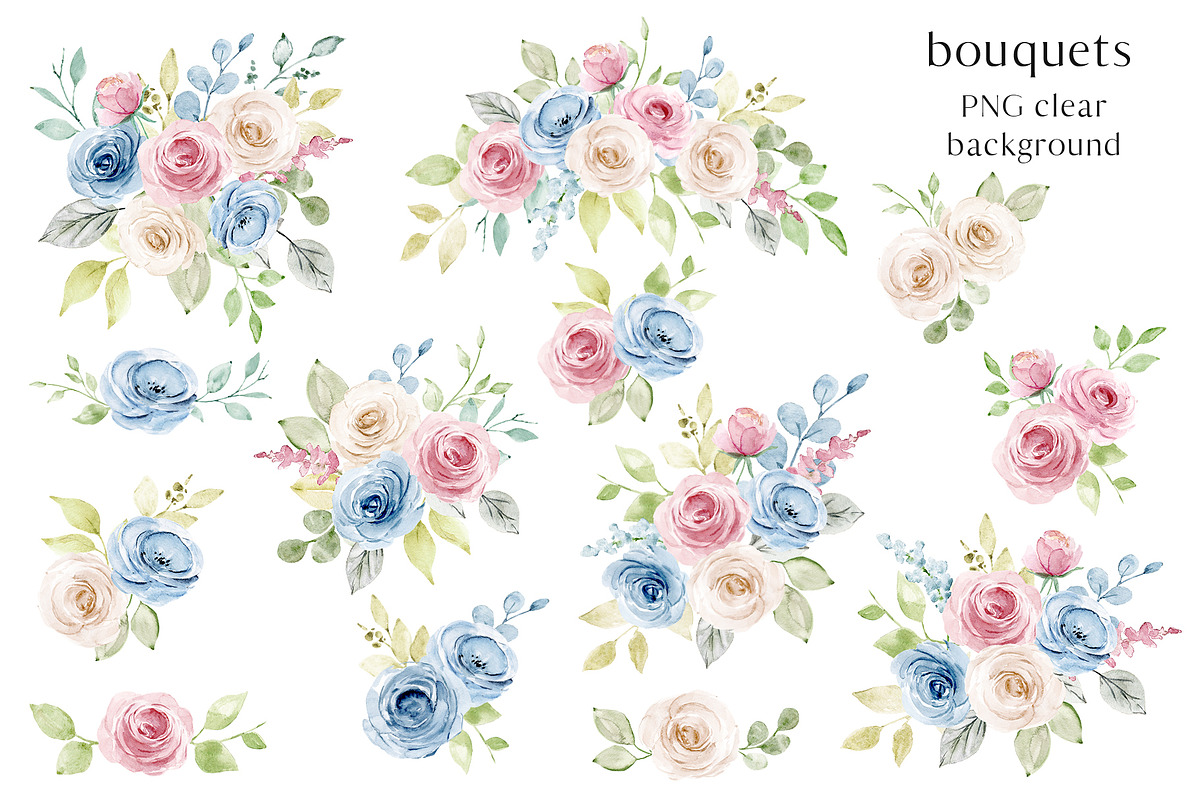 Watercolor pastel roses., a Texture Illustration by Larisa Maslova (Photo 3 of 13)