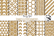 Seamless Glitter Geometrics Gold, a Pattern Graphic by RaccoonGirl Design (Thumbnail 1 of 3)