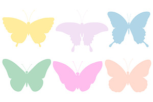 Butterflies Silhouettes Colorful SVG