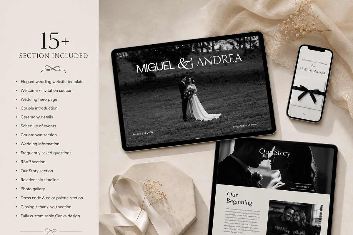 Wedding Website Canva Template, an UI Kit Template by SKVidz (Photo 4 of 7)