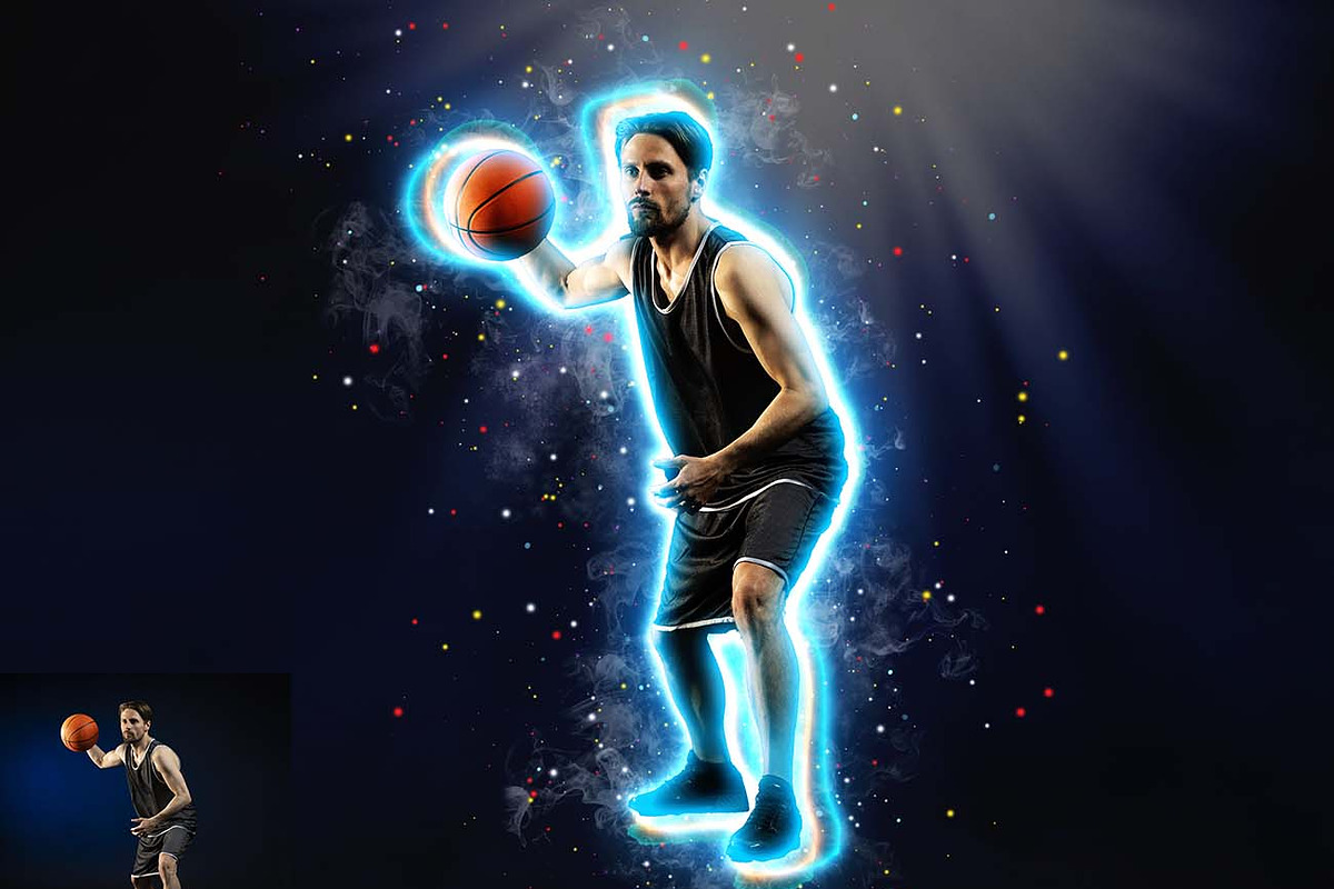 Neon Glow Portrait Photoshop Action, an Action Add-On by Studio Retouch (Photo 2 of 9)