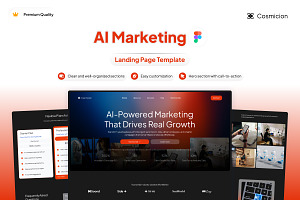 AI Marketing Landing Page, a Landing Page Template by Font Kingdom