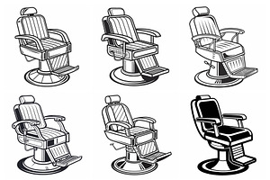 Barbershop chairs in black and white, an Object Graphic by Billah Hub