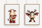 Whimsical Cute Christmas Cows Clipar, an Illustration by Libby Wishes (Thumbnail 4 of 7)