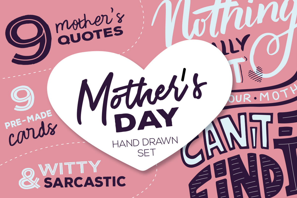 Mom's quotes | Hand drawn set, a Graphic by Alexandra Deus (Photo 1 of 6)