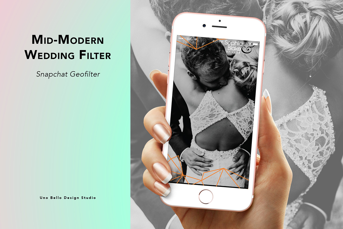 Mid-Modern Wedding Geofilter, a Social Media Template by Uno Bello Design Studio (Photo 1 of 3)