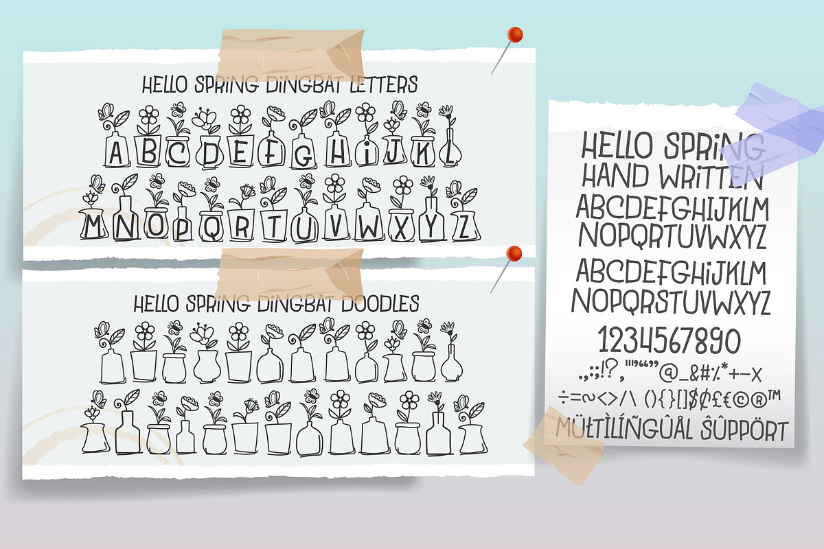 Hello Spring Font - Cute Handwritten