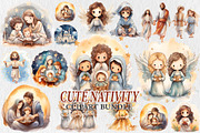 Christmas Cute Nativity Clipart Bund, an Illustration by Moon Studio (Thumbnail 1 of 11)