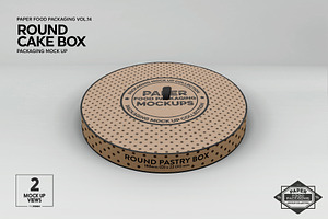 Paper Round CakeBox Packaging Mockup