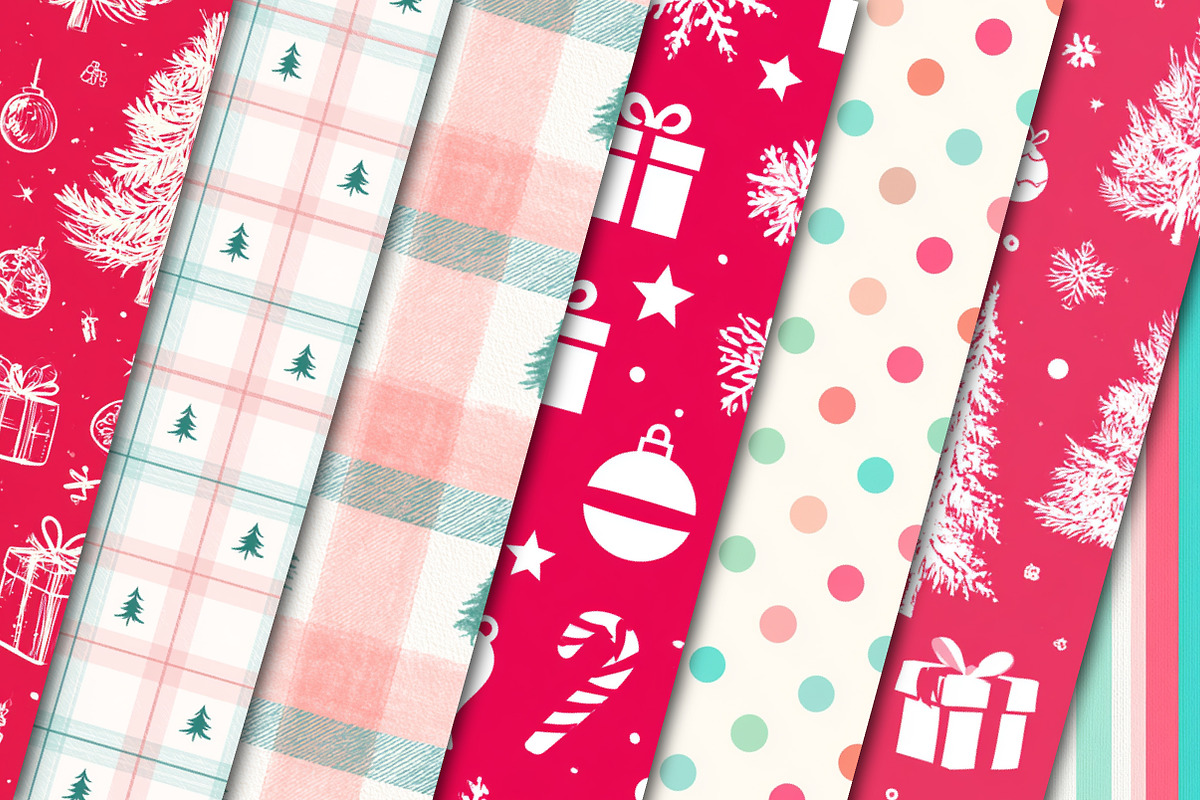 Pink Christmas Seamless Pattern, a Pattern Graphic by Black Bird Studio (Photo 2 of 6)