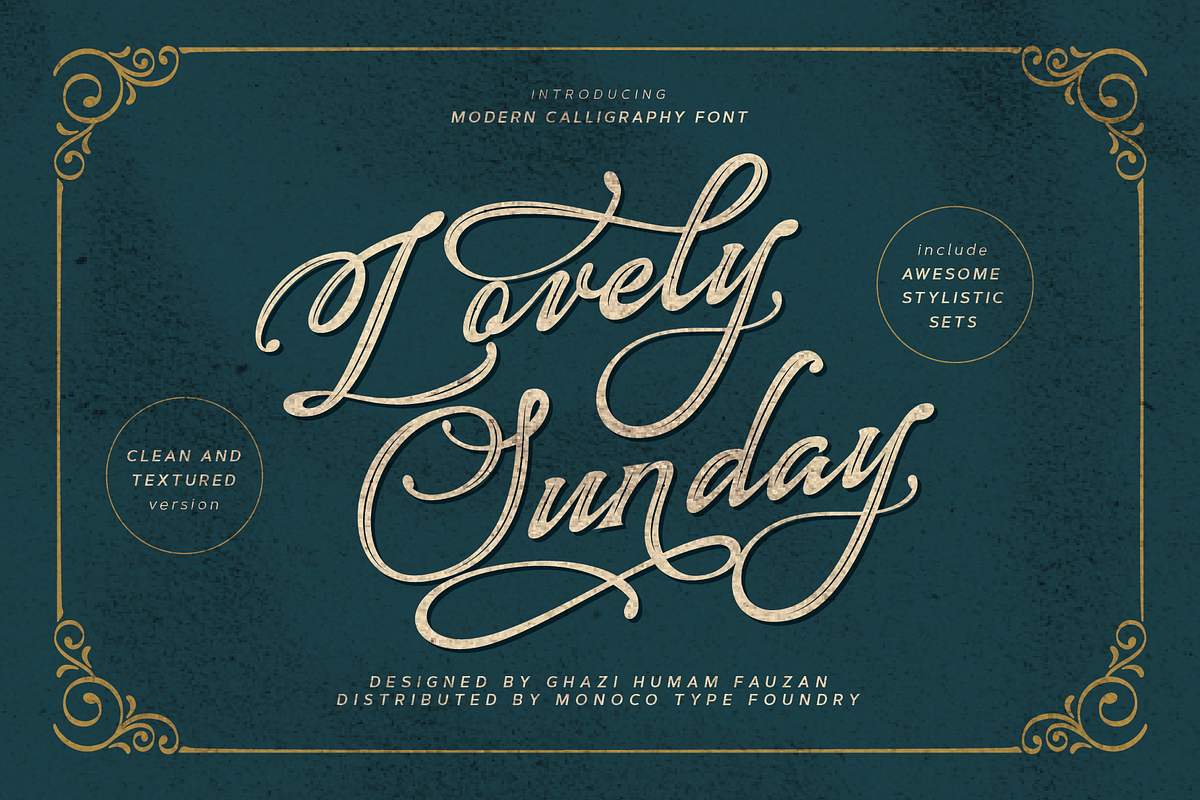 Lovely Sunday Script Font, a Script Font by Monoco Type Foundry (Photo 1 of 9)