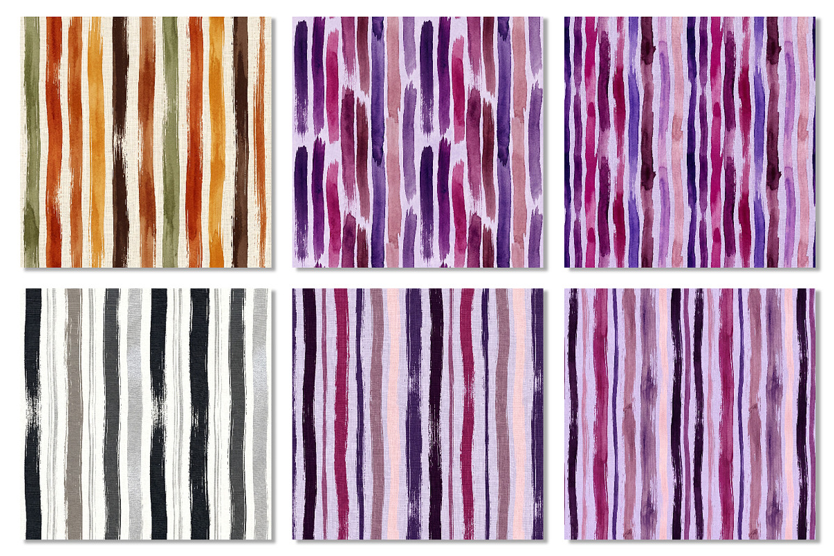 Watercolor Stripe Seamless Patterns, a Pattern Graphic by Dream Creation (Photo 5 of 7)
