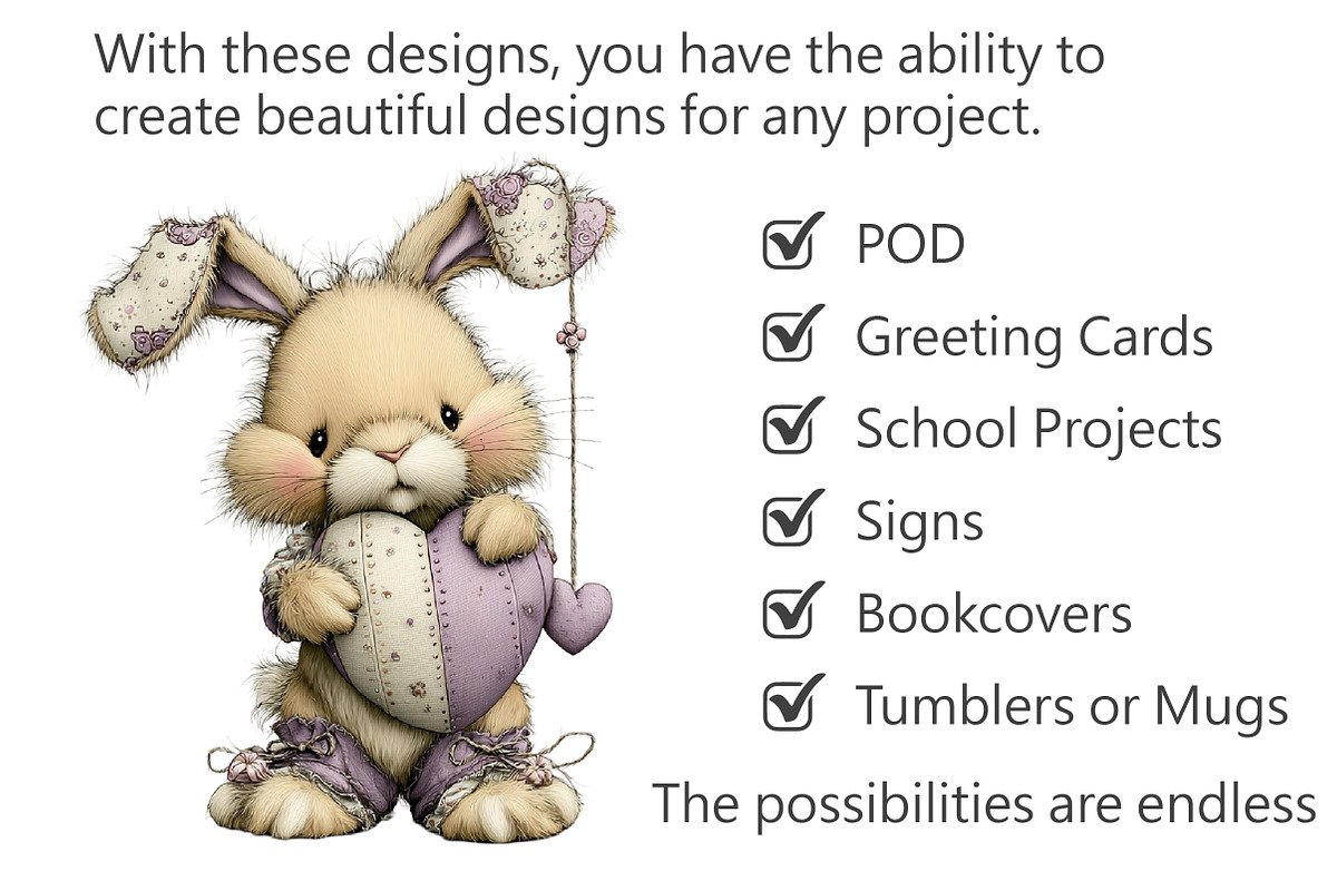 Whimsical Easter Bunny Clipart, an Illustration by Pixels.Craft (Photo 3 of 3)