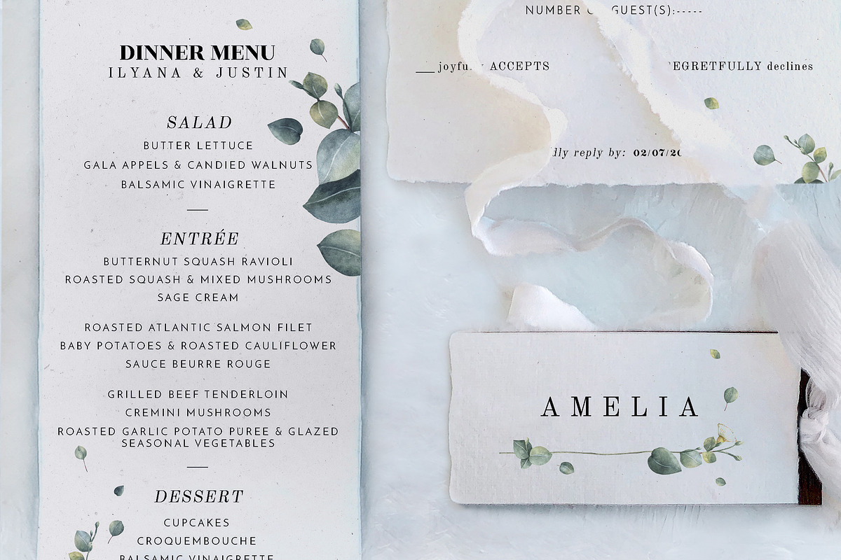 Eucalyptus Foliage Wedding Suite, an Invitation Template by BlueRobinDesignShop (Photo 4 of 10)