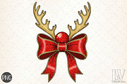 Christmas Reindeer Coquette Bow Png, an Illustration by Libby Wishes (Thumbnail 1 of 6)