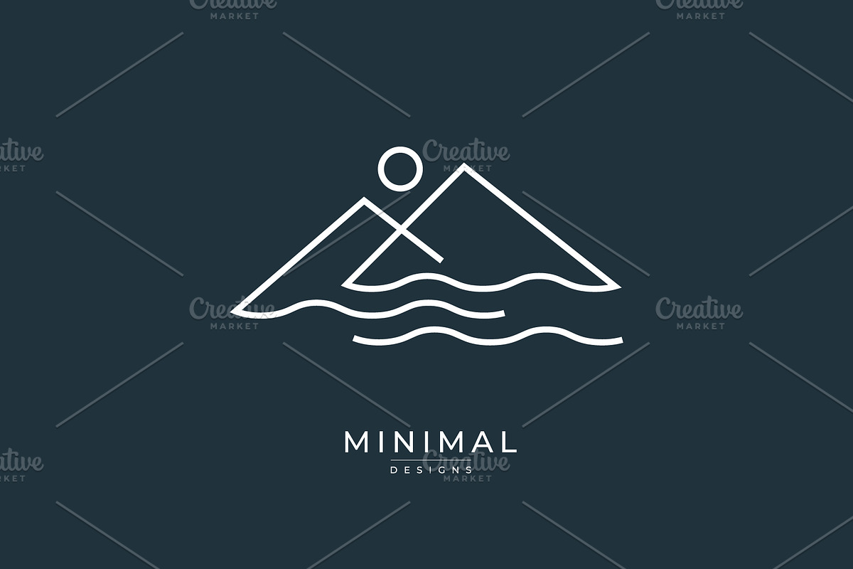 logo of a mountain and water, a Branding & Logo Template by idesign_4u