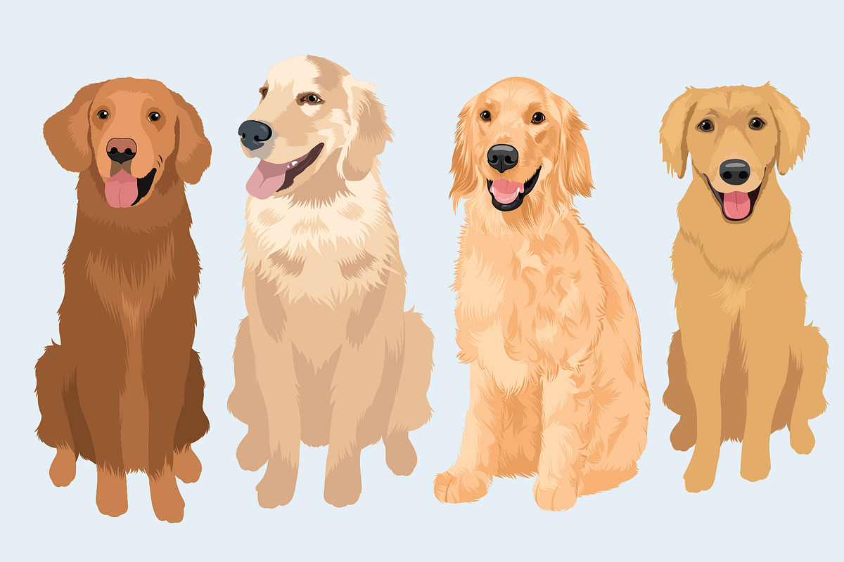 Golden Retriever Vector Clip Art, an Illustration by Putnam Road Art (Photo 3 of 3)