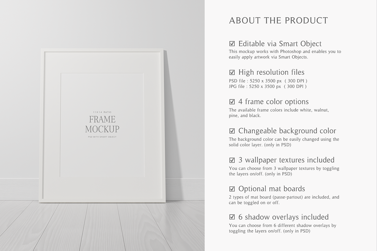 11x14 Frame Mockup Portrait, a Household Mockup by Lelu Art Design (Photo 6 of 11)
