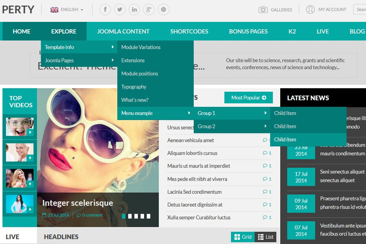 SJ Perty - News/Magazine Template, a Websites & App Template by YouTech (Photo 4 of 5)