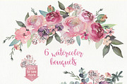 Pink Blush Floral Flower Set, a Decorative Illustration by Veris Studio (Thumbnail 3 of 9)