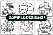 Easy Homebody Cozy Vibes Coloring, a Seasonal Illustration by Craftsbeefy (Thumbnail 3 of 4)