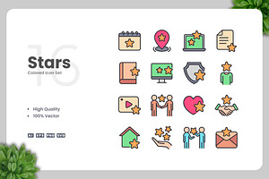Stars Colored Icons, an Icon by Upnowgraphic