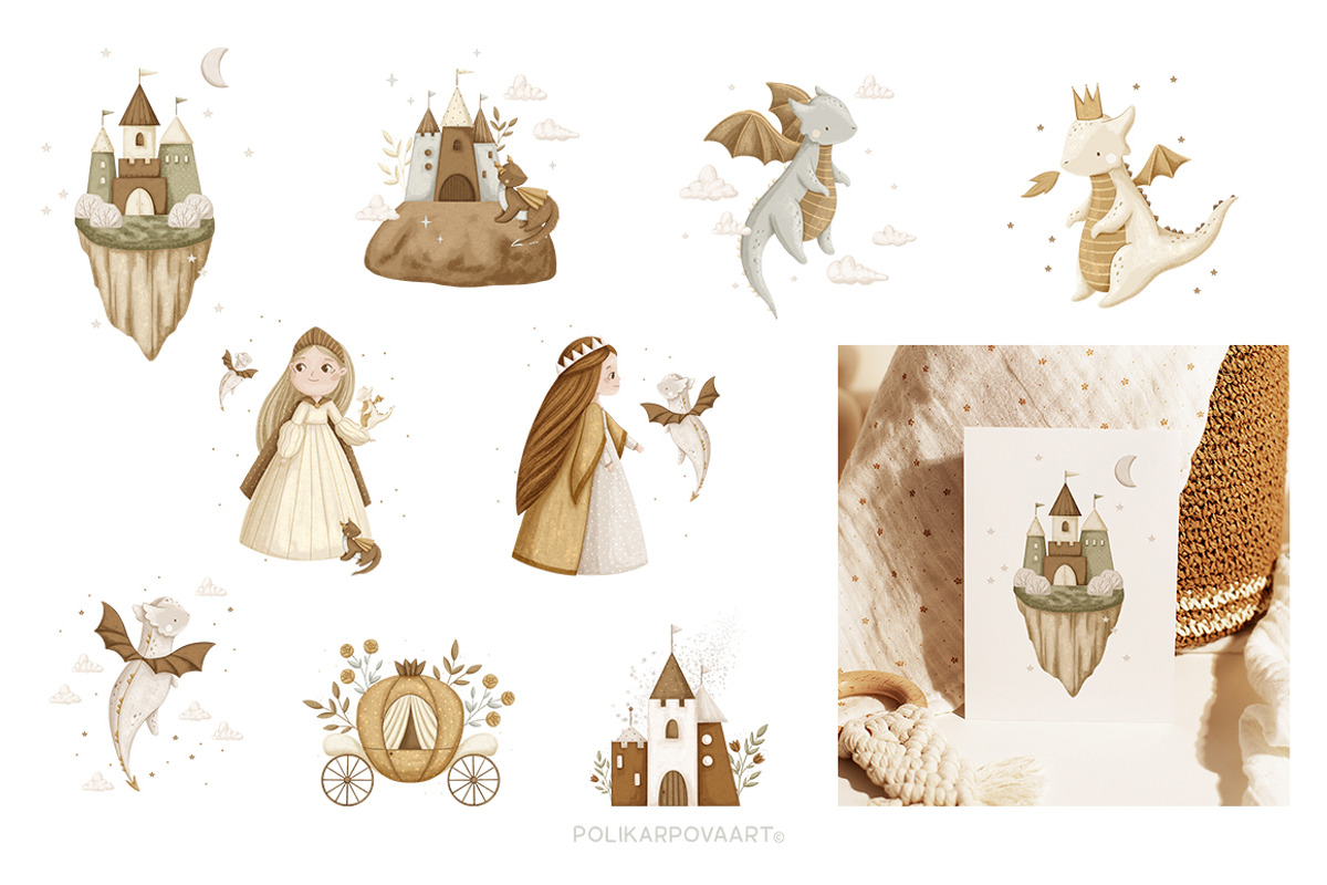 Fairytale - magic clipart & patterns, an Animal Illustration by polikarpovaart (Photo 5 of 16)
