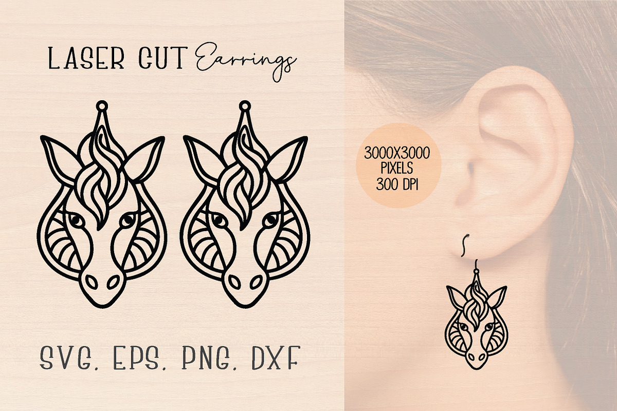 Unicorn Wood Earrings SVG Bundle, an Object Graphic by jannatulpakhi (Photo 4 of 11)