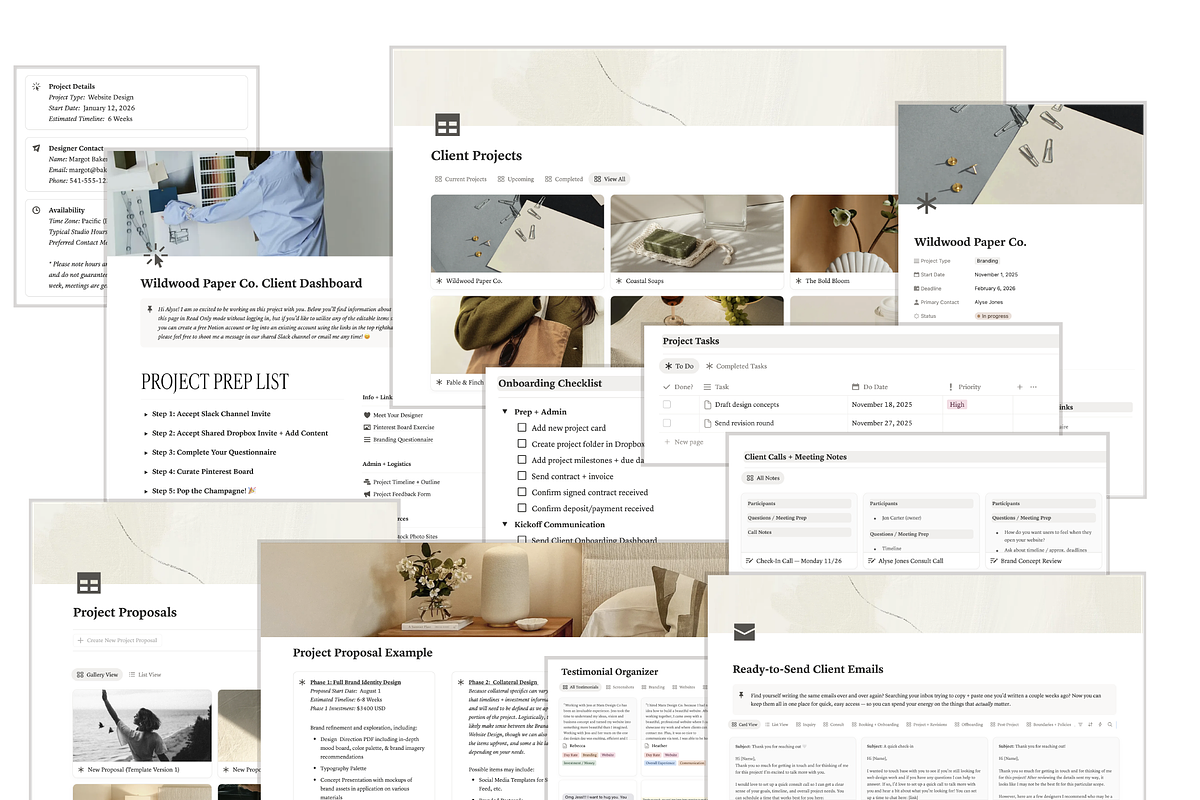 Creative Business Hub for Notion, a Marketing Template by MARA Design Co. (Photo 9 of 17)