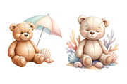 Coastal Summer Teddy Bear Clipart, an Illustration by SinaCreation (Thumbnail 7 of 11)