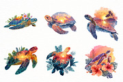 Sunset Sea Turtle Sublimation, an Illustration by Designworld (Thumbnail 3 of 6)
