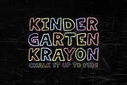 Kindergarten Krayon Font, a Font by Mint Pixels (Thumbnail 1 of 7)