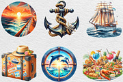Cruise Adventure Summer Clipart, an Illustration by Black Bird Studio (Thumbnail 5 of 6)
