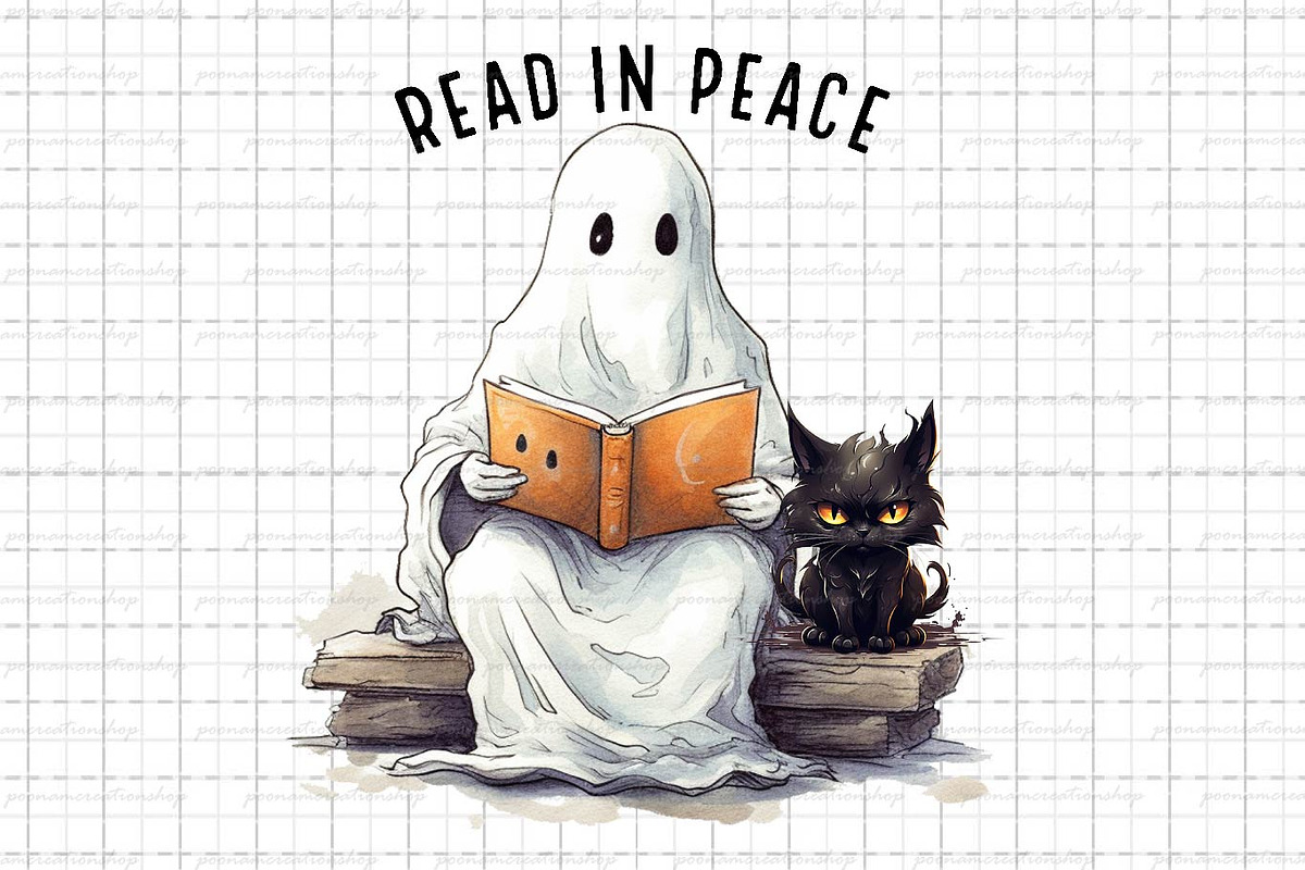 Book Lover Halloween Png, an Object Graphic by Little Mango