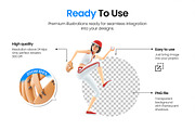 Baseball Woman – Set of 25 Poses, a Person Illustration by 3DMask (Thumbnail 2 of 5)