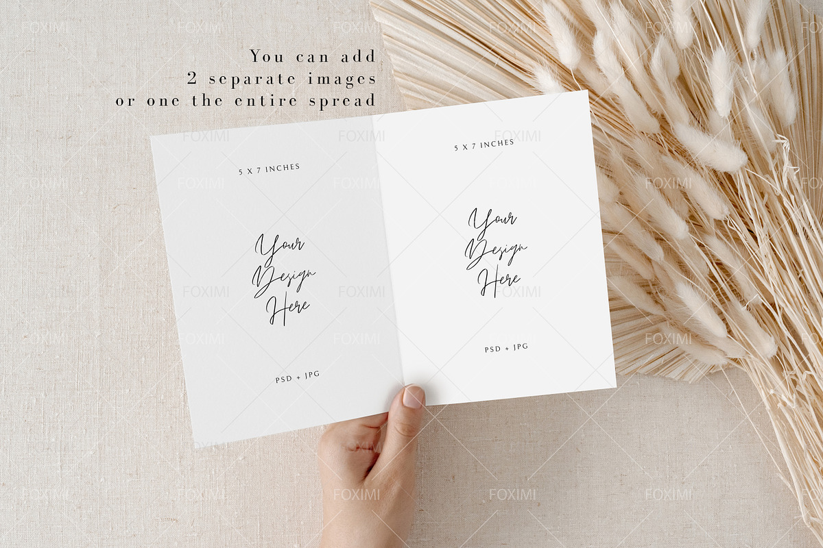 5x7 Folded Card Mockup, Bundle, a Mockup by FOXIMIDesign (Photo 2 of 9)