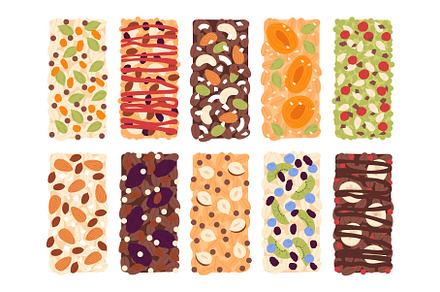 Healthy granola bars, nuts seeds and, a Graphic by LadadikArt