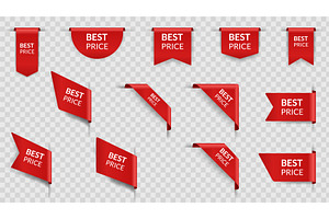Corners and ribbons icon set, an Object Illustration by Things for designers